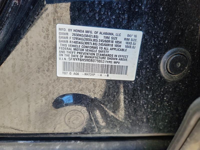 Aukcja sprzedaży 2016 Honda Pilot, vin: 5FNYF6H59GB079863, numer aukcji: 62442936