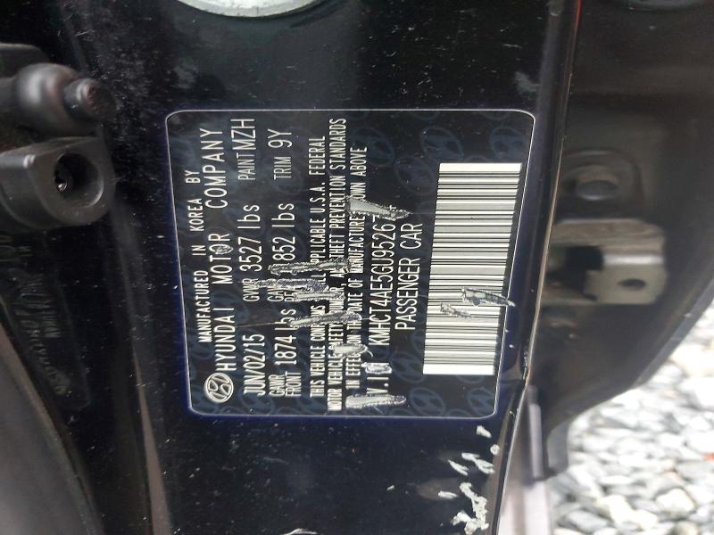 2016 Hyundai Accent მანქანა იყიდება აუქციონზე, vin: KMHCT4AE5GU952674, აუქციონის ნომერი: 59989376
