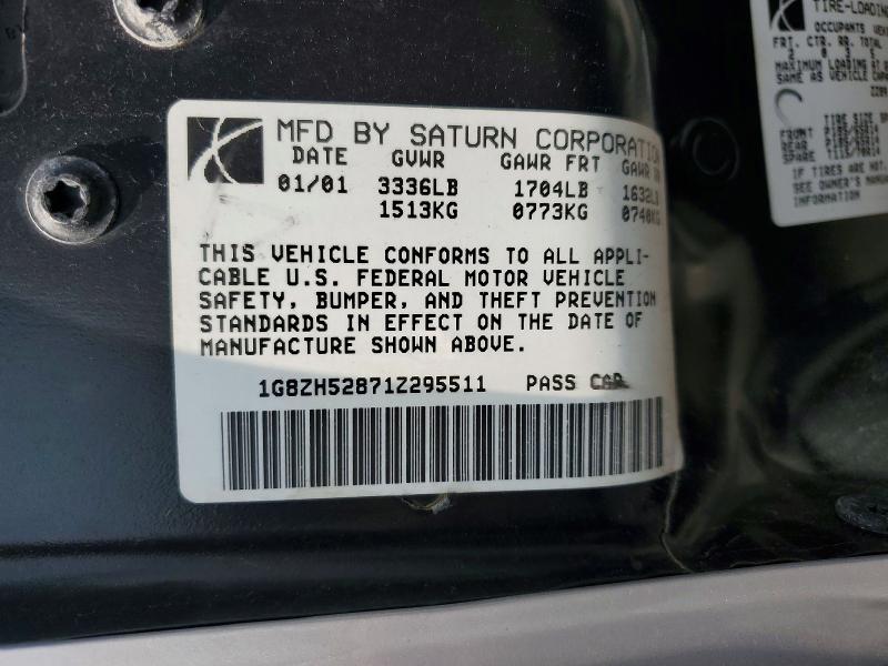 2001 Saturn Sl1 მანქანა იყიდება აუქციონზე, vin: 1G8ZH52871Z295511, აუქციონის ნომერი: 60709926