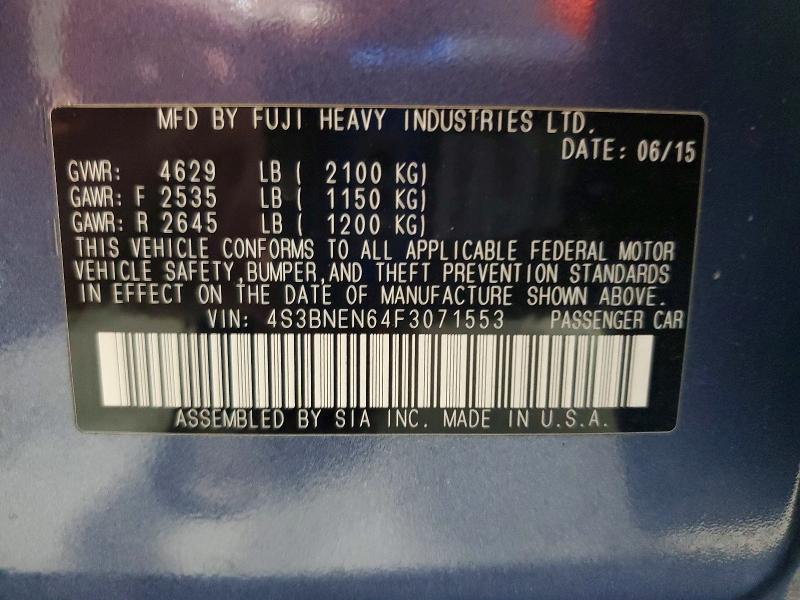 59670026 :رقم المزاد ، 4S3BNEN64F3071553 vin ، 2015 Subaru Legacy مزاد بيع