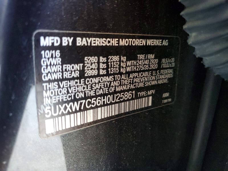 2017 Bmw X4 მანქანა იყიდება აუქციონზე, vin: 5UXXW7C56H0U25861, აუქციონის ნომერი: 59386846