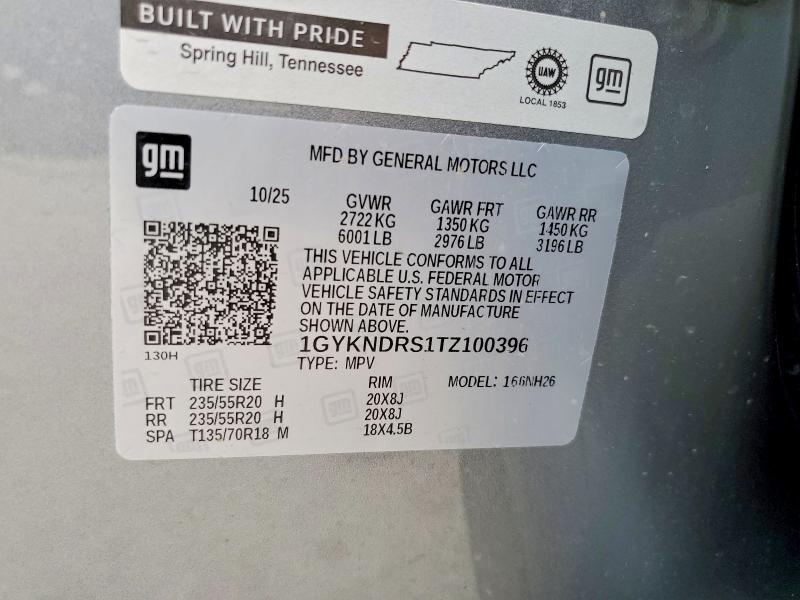 Продаж на аукціоні авто 2026 Cadillac Xt5, vin: 1GYKNDRS1TZ100396, номер лоту: 61864006