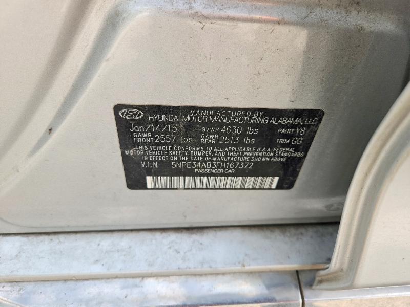 2015 Hyundai Sonata მანქანა იყიდება აუქციონზე, vin: 5NPE34AB3FH167372, აუქციონის ნომერი: 61531396