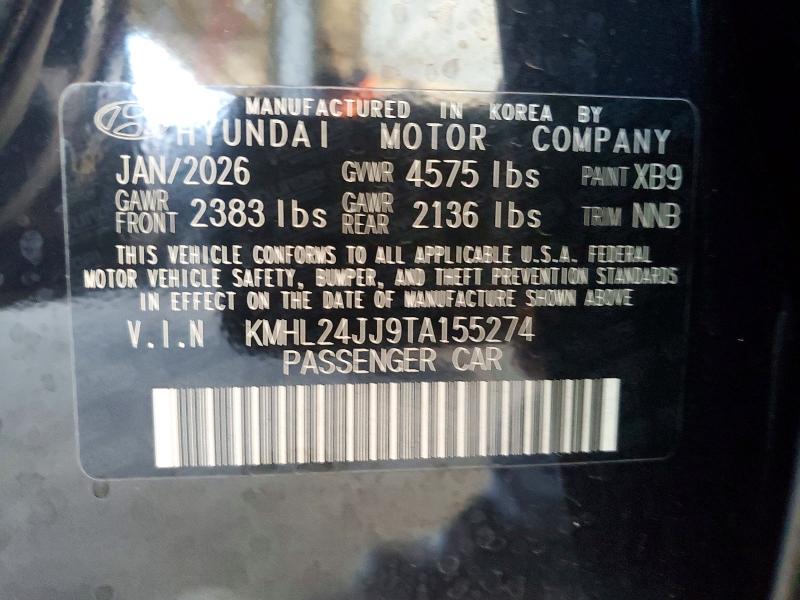 62224406 :رقم المزاد ، KMHL24JJ9TA155274 vin ، 2026 Hyundai Sonata Hybrid مزاد بيع