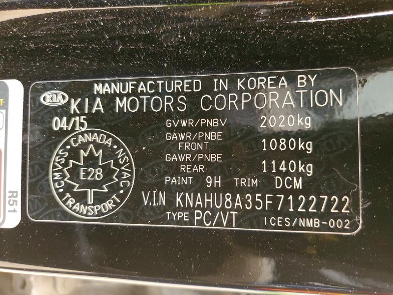 60564376 :رقم المزاد ، KNAHU8A35F7122722 vin ، 2015 Kia Rondo مزاد بيع