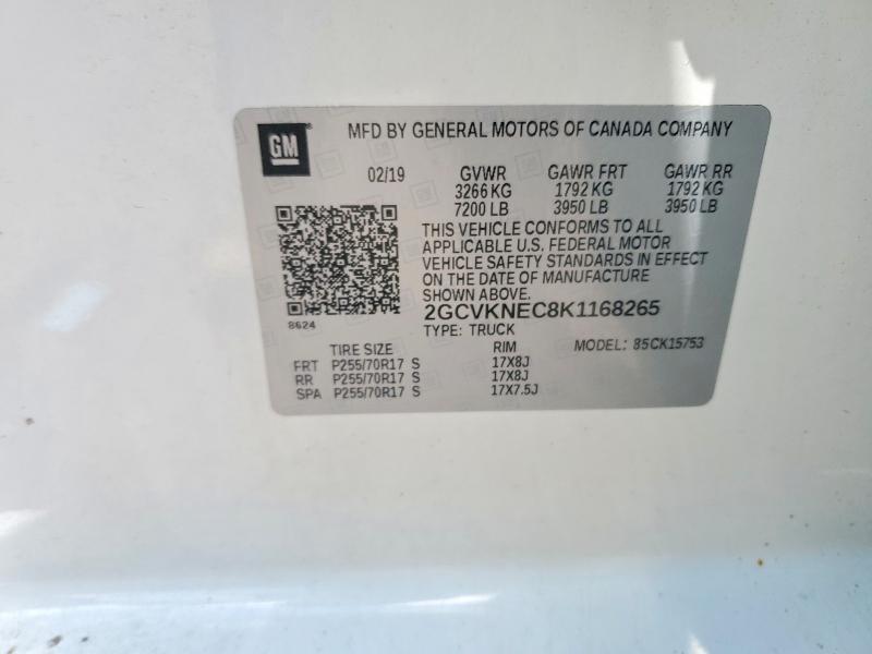 59288446 :رقم المزاد ، 2GCVKNEC8K1168265 vin ، 2019 Chevrolet Silverado Ld مزاد بيع