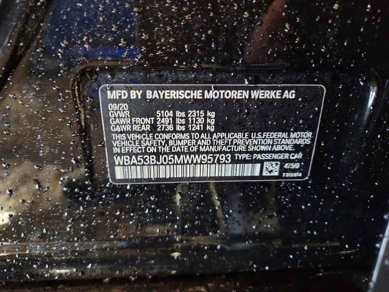 Aukcja sprzedaży 2021 Bmw 540, vin: WBA53BJ05MWW95793, numer aukcji: 61215746