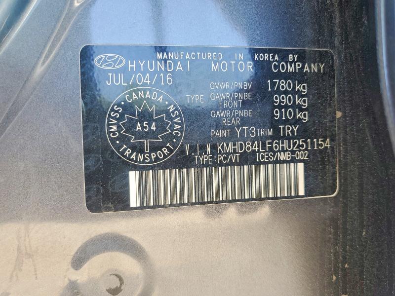 Aukcja sprzedaży 2017 Hyundai Elantra, vin: KMHD84LF6HU251154, numer aukcji: 63057116