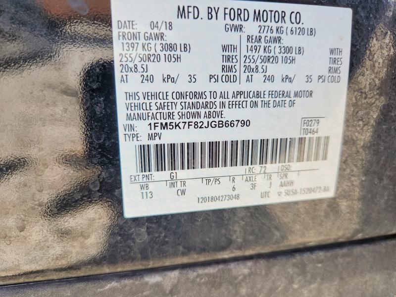 Продажа на аукционе авто 2018 Ford Explorer, vin: 1FM5K7F82JGB66790, номер лота: 59836426
