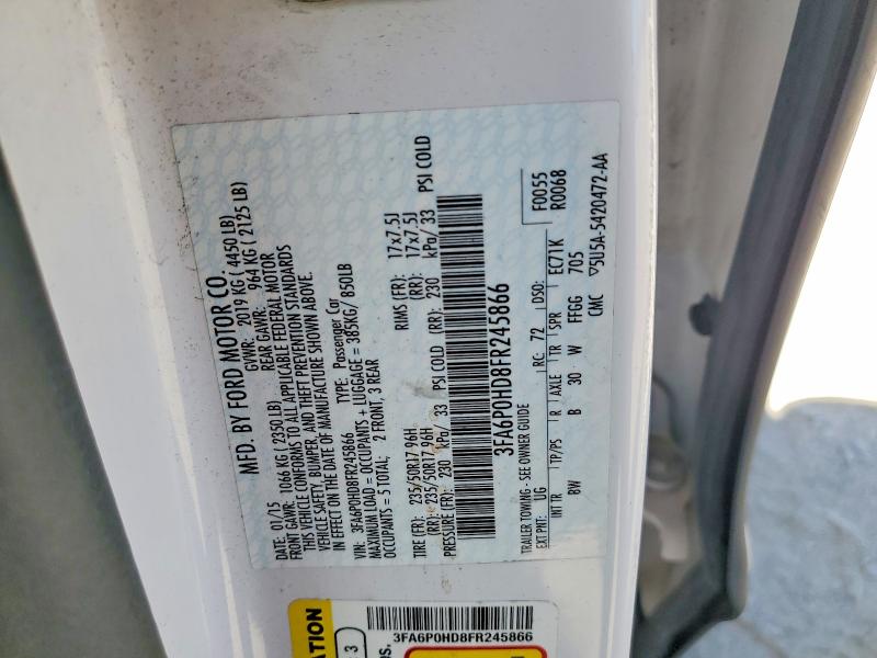 Продажа на аукционе авто 2015 Ford Fusion, vin: 3FA6P0HD8FR245866, номер лота: 61156946