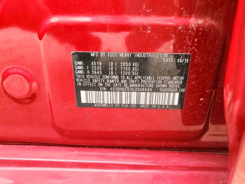 Продаж на аукціоні авто 2016 Subaru Legacy, vin: 4S3BNBC63G3008690, номер лоту: 61671596