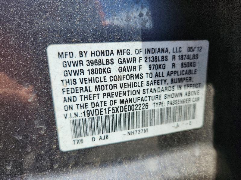 59901776 :رقم المزاد ، 19VDE1F5XDE002226 vin ، 2013 Acura Ilx مزاد بيع