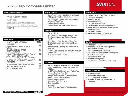 Продаж на аукціоні авто 2025 Jeep Compass, vin: 3C4NJDCN5ST600326, номер лоту: 60773436