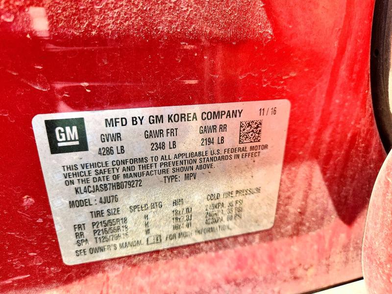Продаж на аукціоні авто 2017 Buick Encore, vin: KL4CJASB7HB079272, номер лоту: 59640556