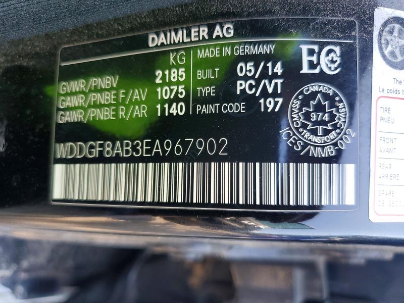 62495016 :رقم المزاد ، WDDGF8AB3EA967902 vin ، 2014 Mercedes-benz C مزاد بيع