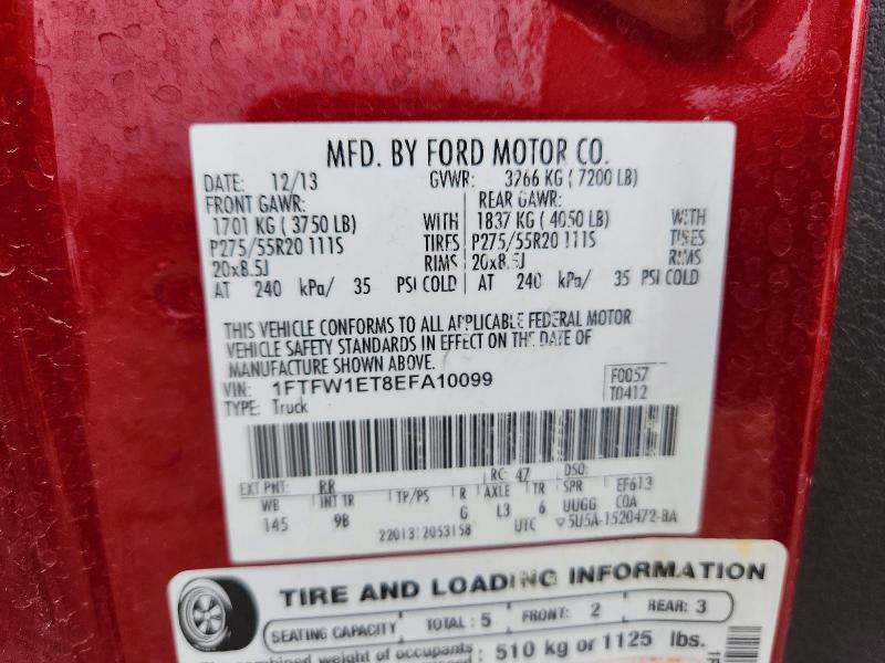 Продажа на аукционе авто 2014 Ford F150, vin: 1FTFW1ET8EFA10099, номер лота: 60319966