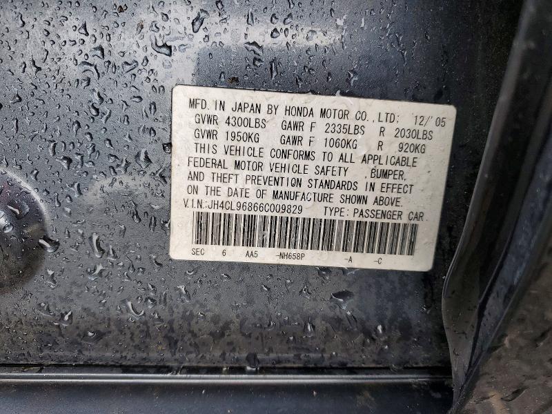 63053206 :رقم المزاد ، JH4CL96866C009829 vin ، 2006 Acura Tsx مزاد بيع