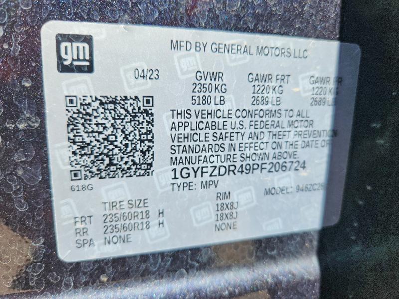 2023 Cadillac Xt4 მანქანა იყიდება აუქციონზე, vin: 1GYFZDR49PF206724, აუქციონის ნომერი: 62006086