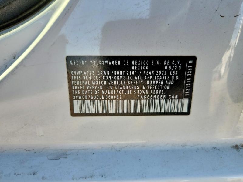 62444826 :رقم المزاد ، 3VWCB7BU3LM060062 vin ، 2020 Volkswagen Atlas Cross Sport مزاد بيع