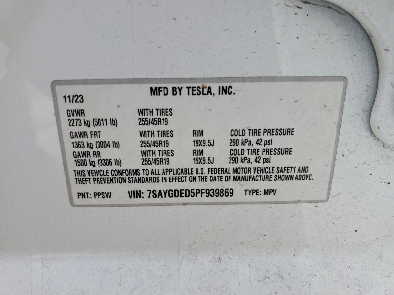 Aukcja sprzedaży 2023 Tesla Model Y, vin: 7SAYGDED5PF939869, numer aukcji: 62128776