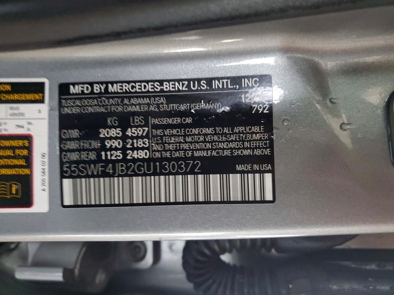 Продажа на аукционе авто 2016 Mercedes-benz C, vin: 55SWF4JB2GU130372, номер лота: 60027346