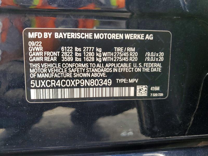 Aukcja sprzedaży 2023 Bmw X5, vin: 5UXCR4C0XP9N80349, numer aukcji: 59346196