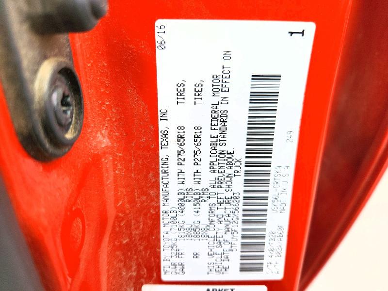 2016 Toyota Tundra მანქანა იყიდება აუქციონზე, vin: 5TFUY5F12GX566203, აუქციონის ნომერი: 59144016