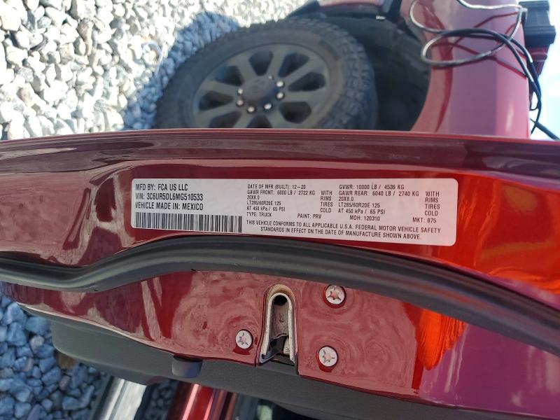 Aukcja sprzedaży 2021 Ram 2500, vin: 3C6UR5DL6MG510533, numer aukcji: 62621106