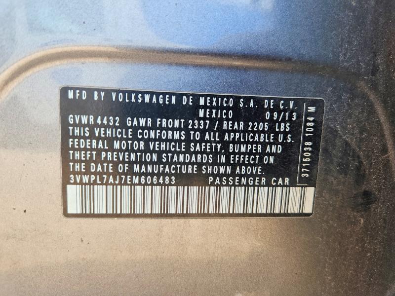 Продаж на аукціоні авто 2014 Volkswagen Jetta, vin: 3VWPL7AJ7EM606483, номер лоту: 59978216
