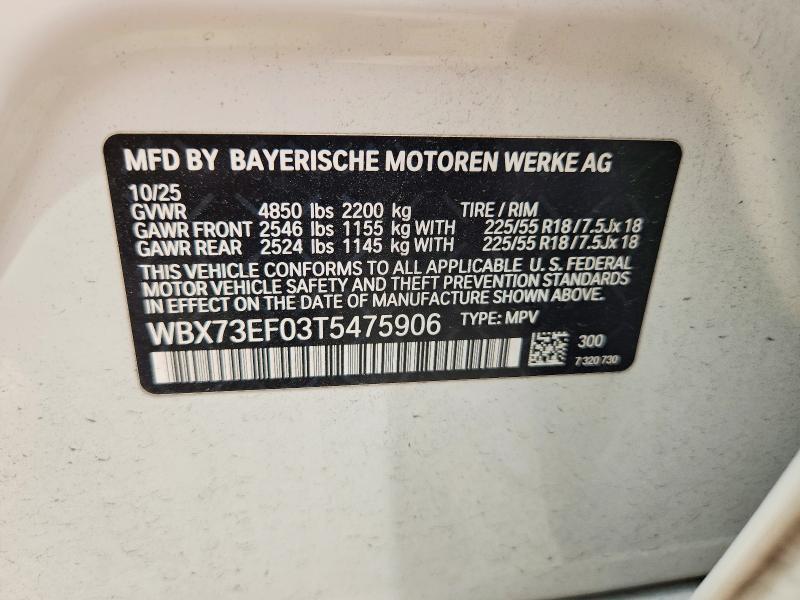Продаж на аукціоні авто 2026 Bmw X1, vin: WBX73EF03T5475906, номер лоту: 63058976