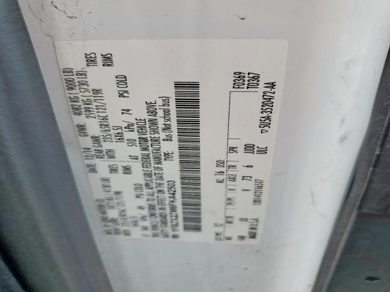 Aukcja sprzedaży 2015 Ford Transit, vin: 1FBZX2ZM6FKA42503, numer aukcji: 62279916