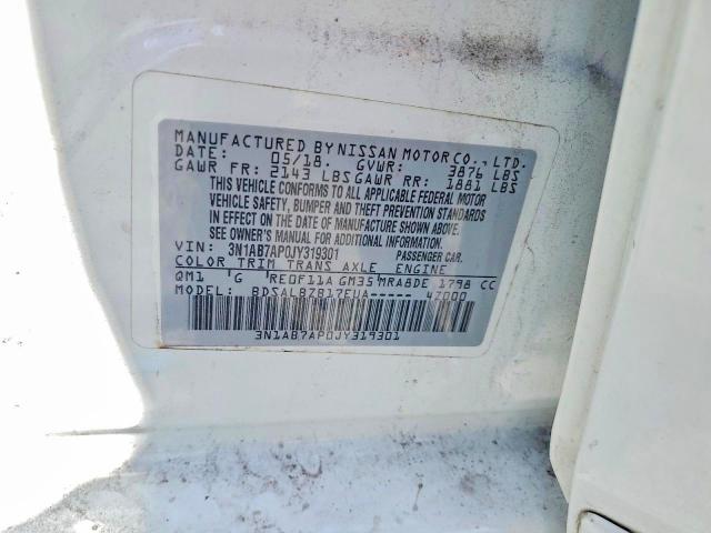 Aukcja sprzedaży 2018 Nissan Sentra, vin: 3N1AB7AP0JY319301, numer aukcji: 56106266