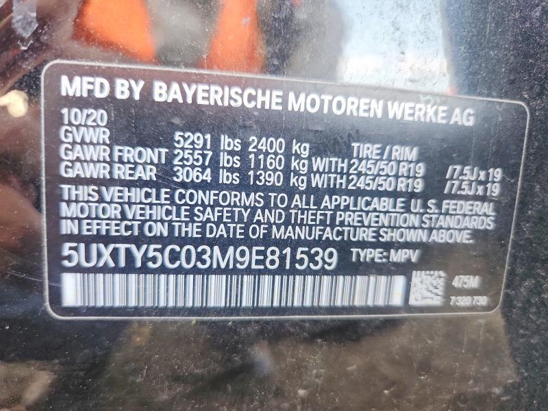 Продаж на аукціоні авто 2021 Bmw X3, vin: 5UXTY5C03M9E81539, номер лоту: 62223766