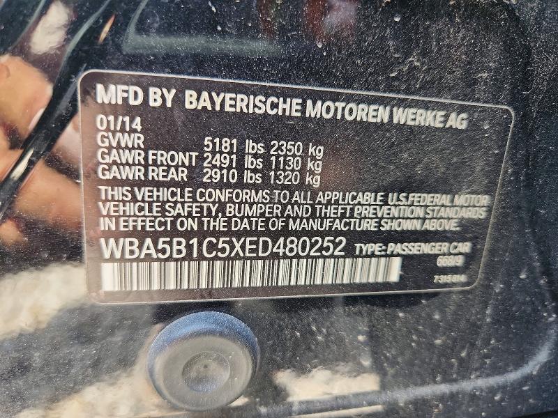 Aukcja sprzedaży 2014 Bmw 535, vin: WBA5B1C5XED480252, numer aukcji: 62438786