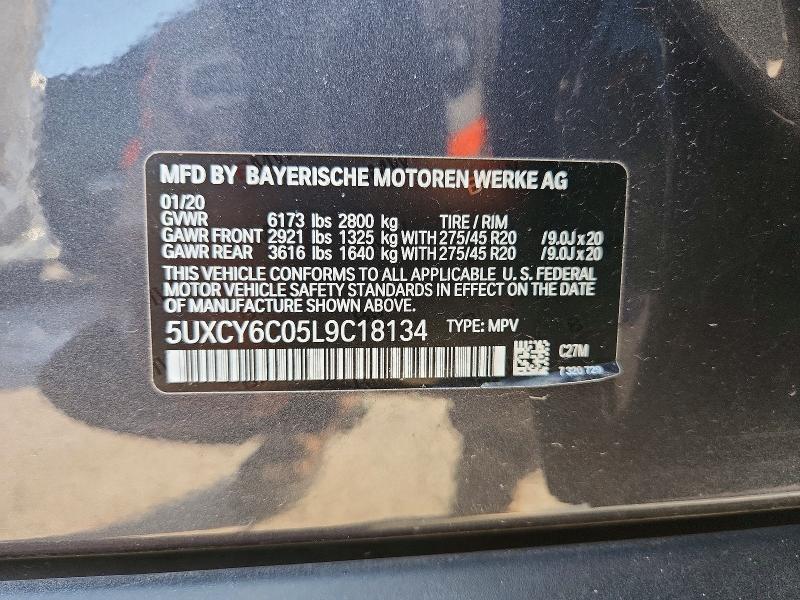 62026356 :رقم المزاد ، 5UXCY6C05L9C18134 vin ، 2020 Bmw X6 مزاد بيع
