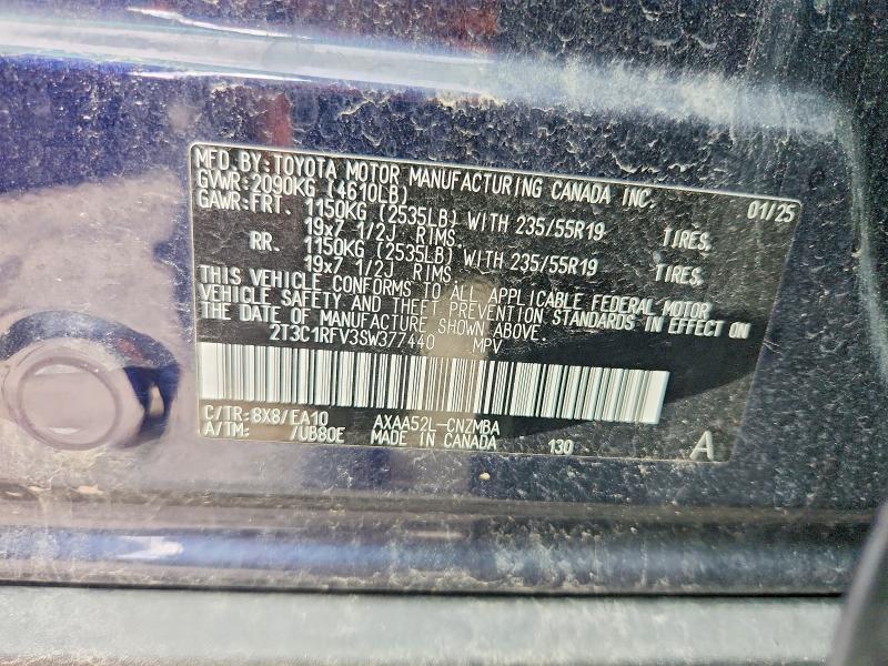 60426086 :رقم المزاد ، 2T3C1RFV3SW377440 vin ، 2025 Toyota Rav4 مزاد بيع