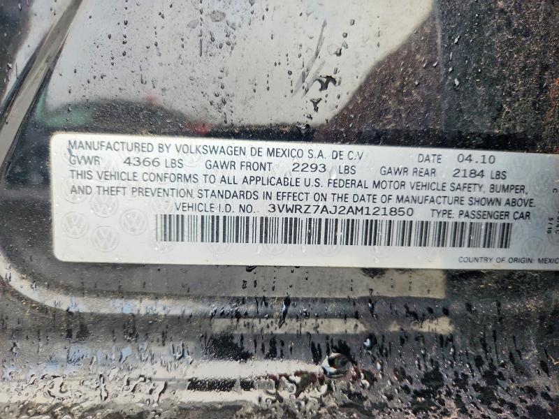 Aukcja sprzedaży 2010 Volkswagen Jetta, vin: 3VWRZ7AJ2AM121850, numer aukcji: 62507106