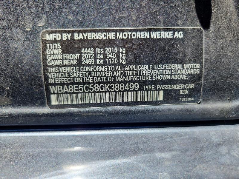 Aukcja sprzedaży 2016 Bmw 328, vin: WBA8E5C58GK388499, numer aukcji: 61020326