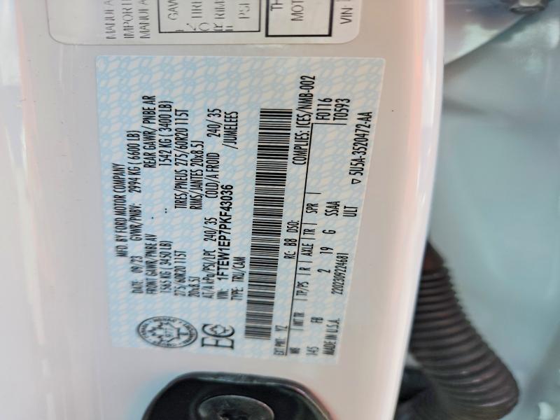2023 Ford F150 მანქანა იყიდება აუქციონზე, vin: 1FTEW1EP7PKF43036, აუქციონის ნომერი: 59108266