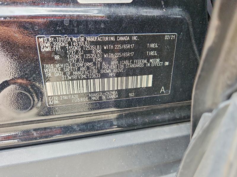 2021 Toyota Rav4 მანქანა იყიდება აუქციონზე, vin: 2T3W1RFV3MC123633, აუქციონის ნომერი: 61242216