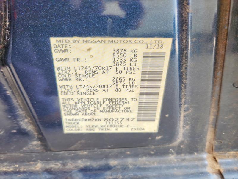 Продажа на аукционе авто 2019 Nissan Nv, vin: 1N6BF0KM2KN802737, номер лота: 61500916