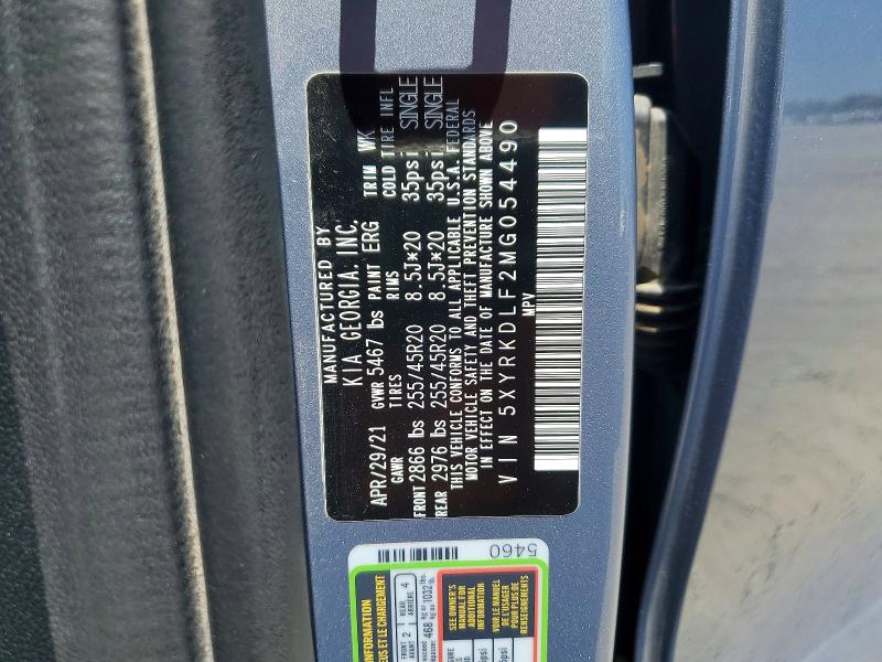 Продажа на аукционе авто 2021 Kia Sorento, vin: 5XYRKDLF2MG054490, номер лота: 62977856