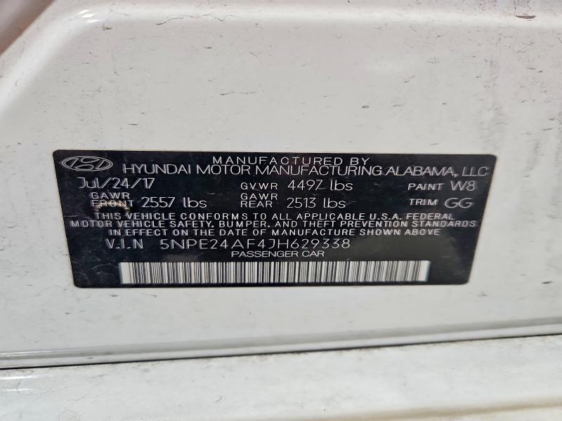 Продаж на аукціоні авто 2018 Hyundai Sonata, vin: 5NPE24AF4JH629338, номер лоту: 62980056