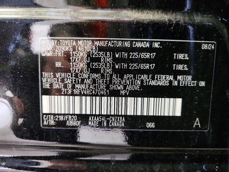 Продажа на аукционе авто 2024 Toyota Rav4, vin: 2T3F1RFV4RC470461, номер лота: 60645536