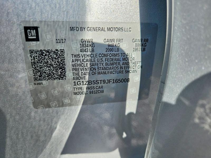 Продажа на аукционе авто 2018 Chevrolet Malibu, vin: 1G1ZB5ST9JF165008, номер лота: 60253626