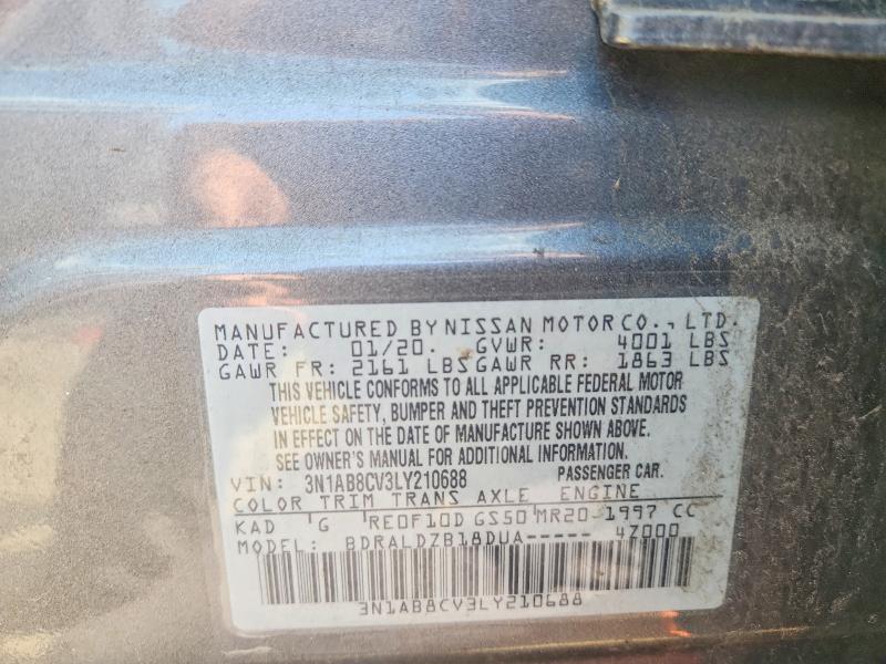 Продаж на аукціоні авто 2020 Nissan Sentra, vin: 3N1AB8CV3LY210688, номер лоту: 62519086