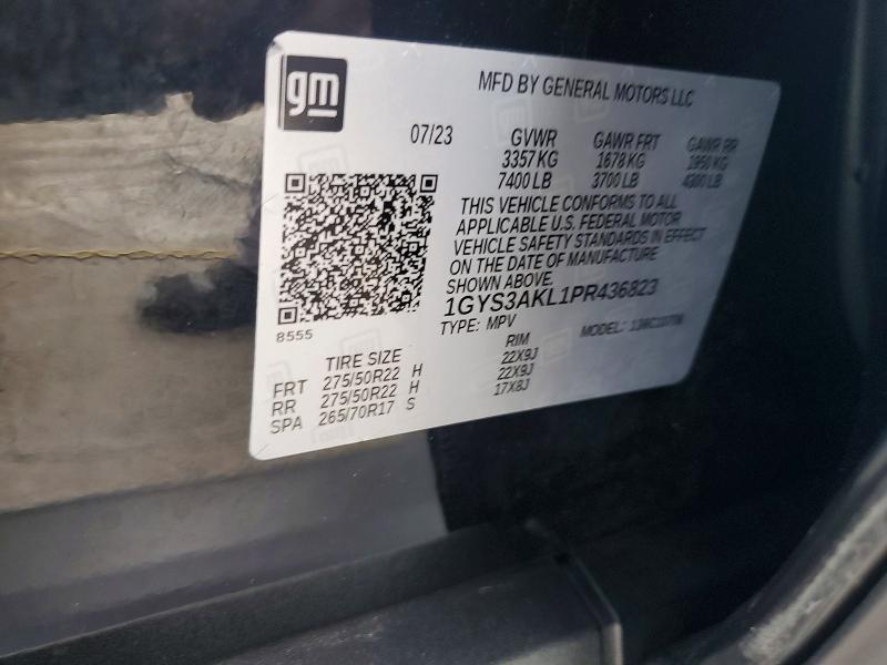 Auction sale of the 2023 Cadillac Escalade, vin: 1GYS3AKL1PR436823, lot number: 59945726
