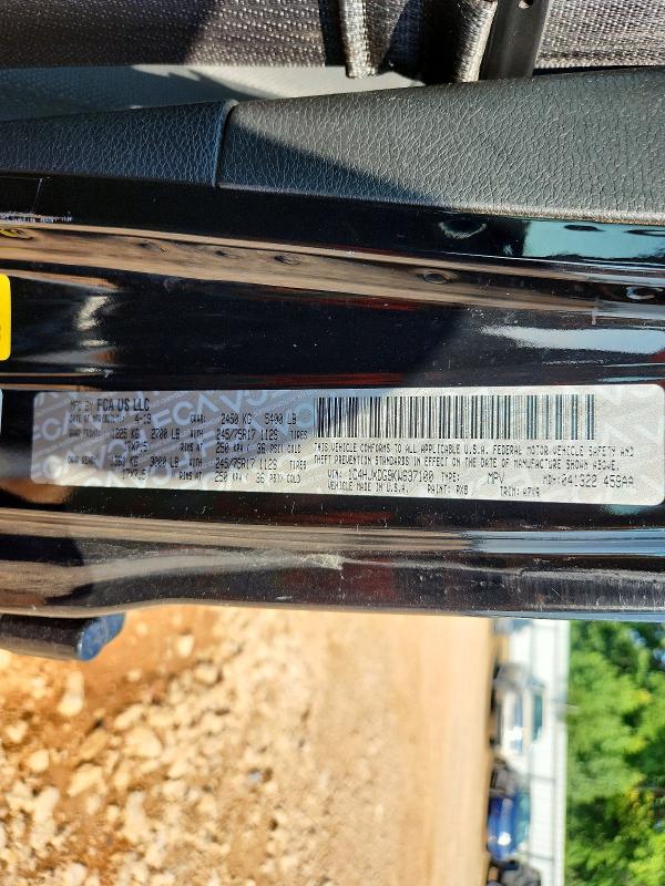 2019 Jeep Wrangler Unlimited მანქანა იყიდება აუქციონზე, vin: 1C4HJXDG9KW637100, აუქციონის ნომერი: 62836776