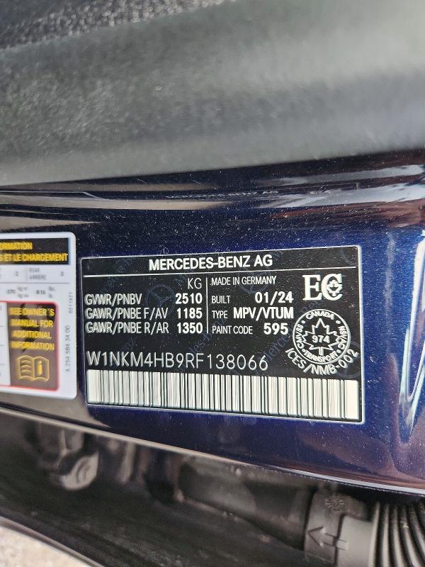 58980176 :رقم المزاد ، W1NKM4HB9RF138066 vin ، 2024 Mercedes-benz Glc مزاد بيع