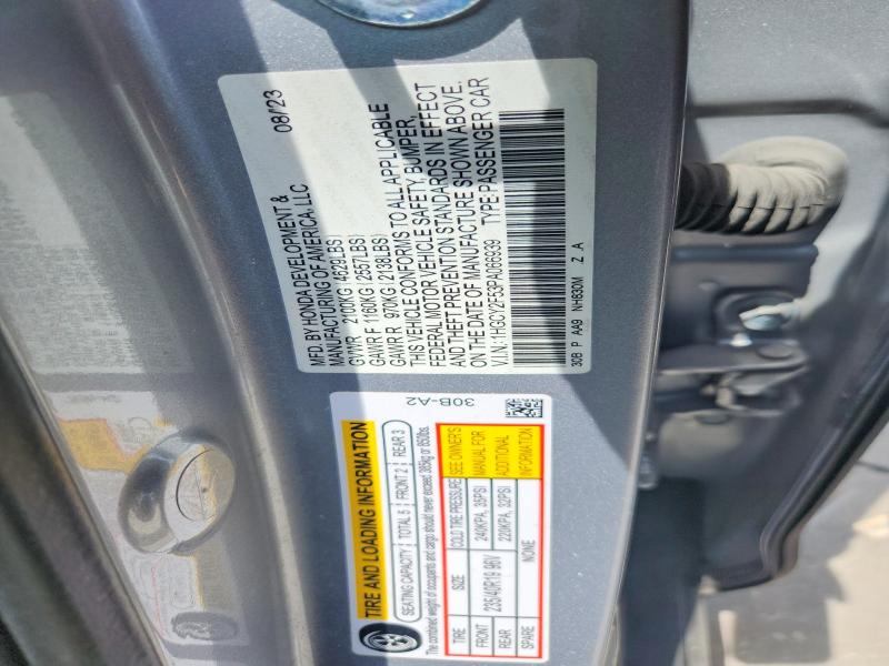 61295226 :رقم المزاد ، 1HGCY2F53PA066939 vin ، 2023 Honda Accord مزاد بيع